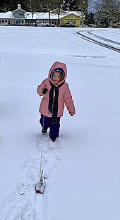 Bächleboot wird zum Schnee-Boot