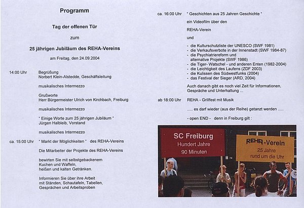 Programm zum Tag der offenen Tür 2004