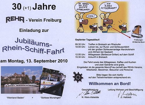 Einladung 30 Jahre Schifffahrt