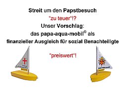 Streit um Papstbesuch mit Boot