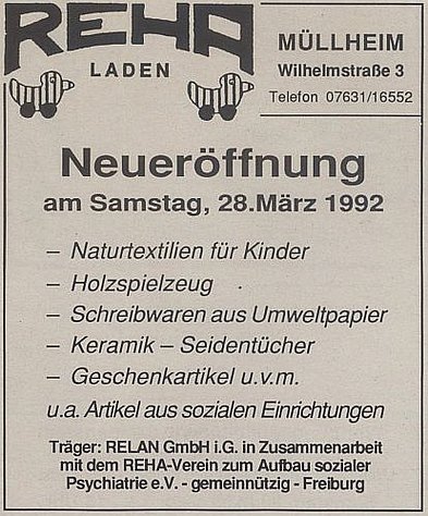 Eröffnung der REHA-Laden-Werkstatt in Müllheim