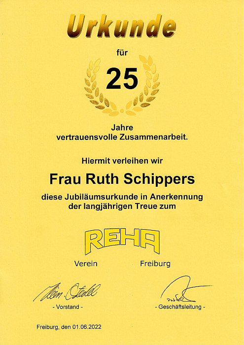 Frau Schippers 25 Jahre 