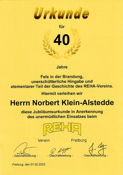 Hr. Klein-Alstedde 40 Jahre