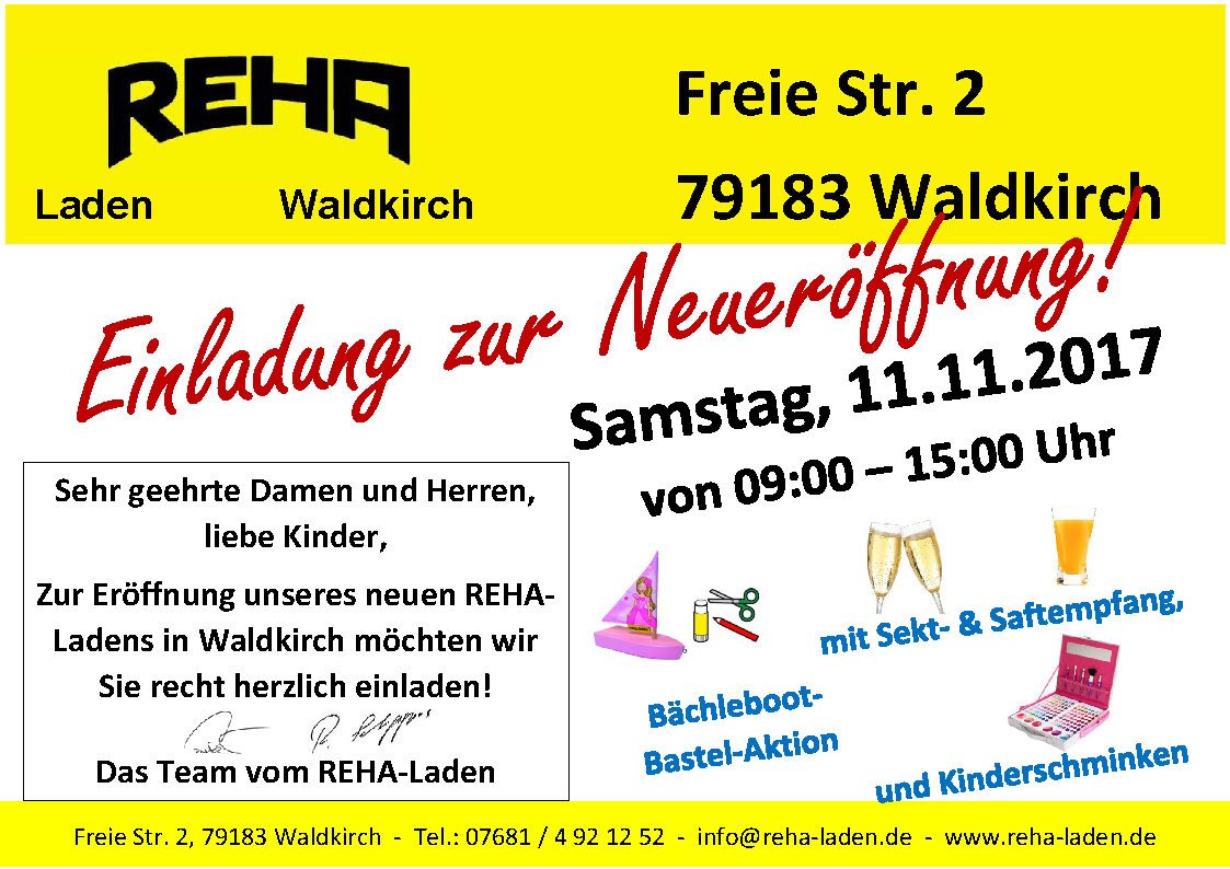 Neueröffnung! REHA-Laden Waldkirch, Freie Str. 2