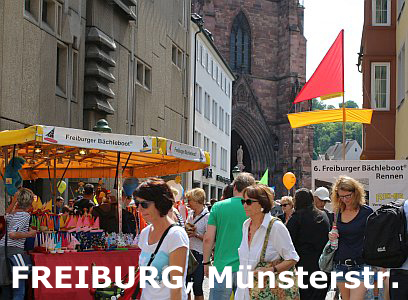 Informations- und Verkaufsstand in Freiburg